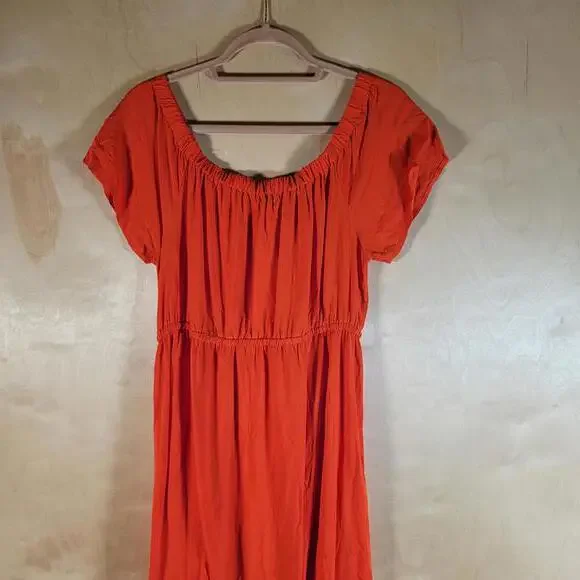 Cotton On Flamenco Off Shoulder Empire Waist Maxi Dress Women Sz L NWT - Picture 7 of 9